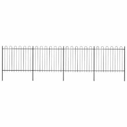 vidaXL Clôture de jardin avec arceau en acier 714,5 x 150 cm Noir