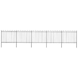 vidaXL Clôture de jardin avec arceau en acier 892,5 x 150 cm Noir