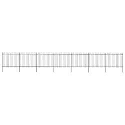 vidaXL Clôture de jardin avec arceau en acier 1248 x 150 cm Noir