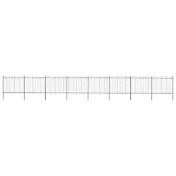 vidaXL Clôture de jardin avec arceau en acier 1426 x 150 cm Noir