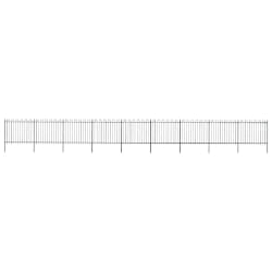 vidaXL Clôture de jardin avec arceau en acier 1603,5 x 150 cm Noir