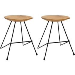 Vidaxl - Tabourets lot de 2 bois de teck massif