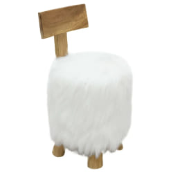 Vidaxl Tabouret Blanc Bois de Teck Massif