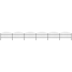 Vidaxl - Clôture de jardin à dessus en lance Acier (0,75-1)x10,2 m Noir
