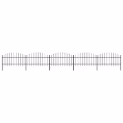 vidaXL Clôture de jardin à dessus en lance Acier (1-1,25)x8,5 m Noir - TU