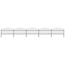 vidaXL Clôture de jardin à dessus en lance Acier (1-1,25)x8,5 m Noir - TU