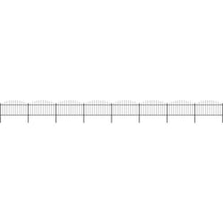 Clôture de jardin à dessus en lance Acier (1,25-1,5)x13,6m Noir vidaXL