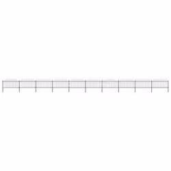 vidaXL Clôture de jardin à dessus en lance Acier (1,25-1,5)x17 m Noir - TU