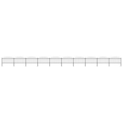 vidaXL Clôture de jardin à dessus en lance Acier (1,25-1,5)x17 m Noir - TU