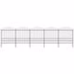 vidaXL Clôture de jardin à dessus en lance Acier (1,75-2)x8,5 m Noir - TU