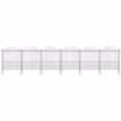 vidaXL Clôture de jardin à dessus en lance Acier (1,75-2)x10,2 m Noir - TU