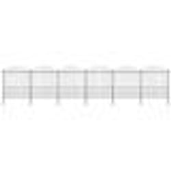 vidaXL Clôture de jardin à dessus en lance Acier (1,75-2)x10,2 m Noir - TU