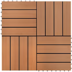 Cet ensemble de dalles en composite de bois-plastique, chacune d’une taille de 30 x 30 cm, est livré avec 22 pièces, pour une ...