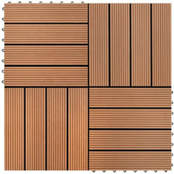 Vidaxl - Carreau de terrasse 22 pcs 30 x 30 cm 2 m² wpc Marron