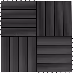 Cet ensemble de carreaux de terrasse en WPC, d'une taille individuelle de 30 x 30 cm, se compose de 22 pièces et couvre une s ...