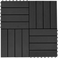 Carreaux de terrasse 22 pcs 30 x 30 cm 2 m² wpc Noir Vidaxl