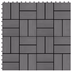 vidaXL Carreaux de terrasse 22 pcs 30 x 30 cm 2 m² WPC Gris