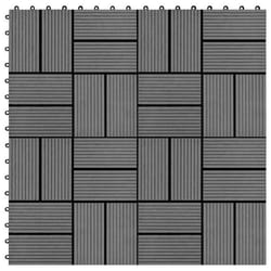 vidaXL Carreaux de terrasse 22 pcs 30 x 30 cm 2 m² WPC Gris