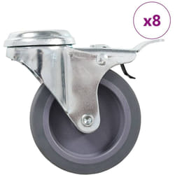 Vidaxl - 8 pcs Roulettes pivotantes à trou de boulon 75 mm
