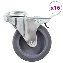 vidaXL 16 pcs Roulettes pivotantes à trou de boulon 75 mm