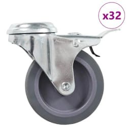 vidaXL 32 pcs Roulettes pivotantes à trou de boulon 75 mm
