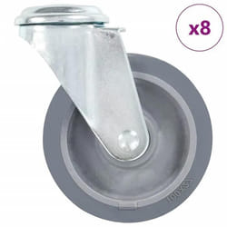 vidaXL 8 pcs Roulettes pivotantes à trou de boulon 100 mm