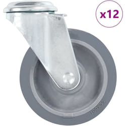 Vidaxl - 12 pcs Roulettes pivotantes à trou de boulon 100 mm