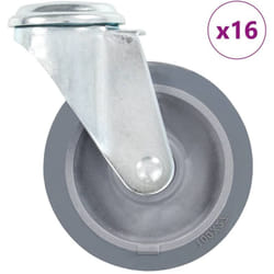 16 pcs Roulettes pivotantes à trou de boulon 100 mm Vidaxl