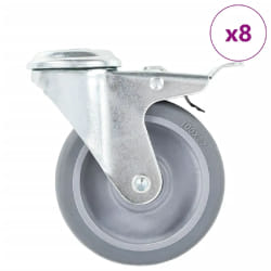 vidaXL 8 pcs Roulettes pivotantes à trou de boulon 100 mm