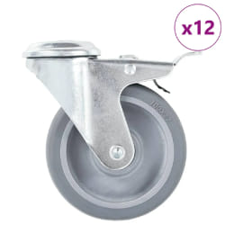 vidaXL 12 pcs Roulettes pivotantes à trou de boulon 100 mm