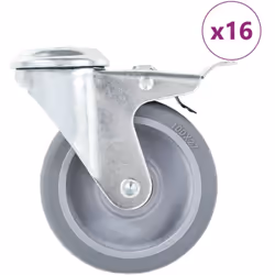 Cet ensemble de 16 roulettes pivotantes à trou de boulon, moitié avec frein, sera l’accessoire idéal pour les petits équipeme ...