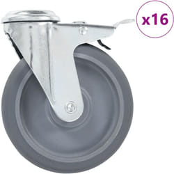 16 pcs Roulettes pivotantes à trou de boulon 125 mm Vidaxl