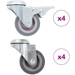 vidaXL 8 pcs Roulettes pivotantes à trou de boulon 50 mm