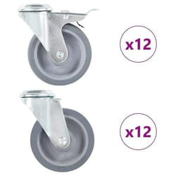 vidaXL 24 pcs Roulettes pivotantes à trou de boulon 100 mm