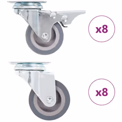 Cet ensemble de 16 roulettes pivotantes sera l’accessoire idéal pour les petits équipements et les meubles tels que d'établi, ...