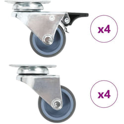 8 pcs Roulettes pivotantes doubles 50 mm Vidaxl