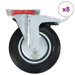 vidaXL 8 pcs Roulettes pivotantes 200 mm