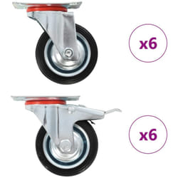 Vidaxl - 12 pcs Roulettes pivotantes 75 mm