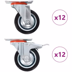 Cet ensemble de 24 roulettes pivotantes sera l’accessoire idéal pour les petits équipements et les meubles tels que d'établi, ...