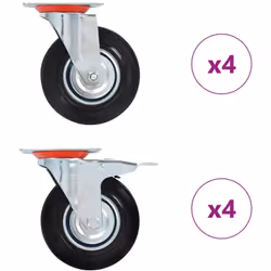 Cet ensemble de 8 roulettes pivotantes sera l’accessoire idéal pour les petits équipements et les meubles tels que d'établi,  ...