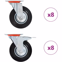 Cet ensemble de 16 roulettes pivotantes sera l’accessoire idéal pour les petits équipements et les meubles tels que d'établi, ...
