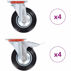 Cet ensemble de 8 roulettes pivotantes sera l’accessoire idéal pour les petits équipements et les meubles tels que d'établi,  ...