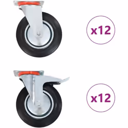 Cet ensemble de 24 roulettes pivotantes sera l’accessoire idéal pour les petits équipements et les meubles tels que d'établi, ...