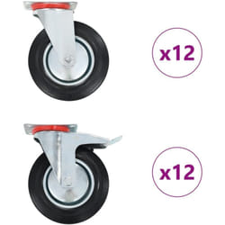 Vidaxl - 24 pcs Roulettes pivotantes 200 mm