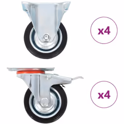 Cet ensemble de 8 roulettes sera l’accessoire idéal pour les petits équipements et les meubles tels que d'établi, de chariot, ...