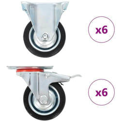 vidaXL 12 pcs Roulettes 75 mm