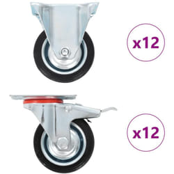 24 pcs Roulettes 75 mm Vidaxl