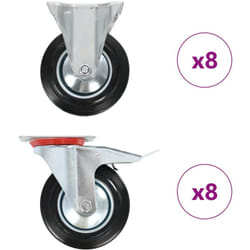 16 pcs Roulettes 160 mm Vidaxl