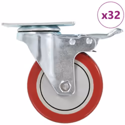 Cet ensemble de 32 roulettes pivotantes, moitié avec frein, sera l’accessoire idéal pour les petits équipements et les meuble ...