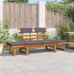 Vidaxl - Chaise longue avec coussin 2-en-1 190 cm Bois solide d'acacia